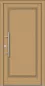 Preview: Klassische Massivholz-Haustür Modell KS-100 in heller Holzoptik mit vollflächig geschlossener Füllung und modernem Edelstahl-Stoßgriff.