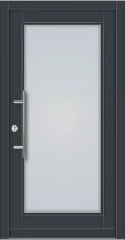 Haustüre Fichte in RAL 7016 Anthrazitgrau mit Edelstahl Griffstange