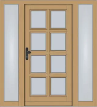 Preview: haustüre holz fichte lasur mit 2 seitenteilen