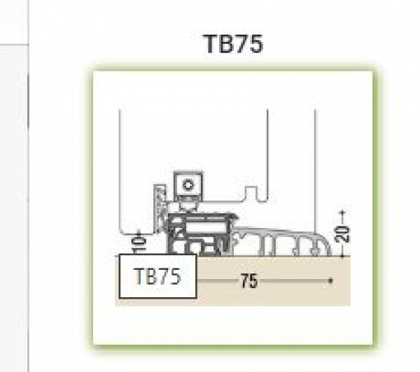Bodenschiene TB 75 mit Maßen