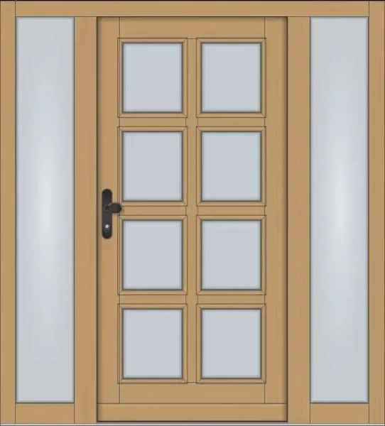 haustüre holz fichte lasur mit 2 seitenteilen